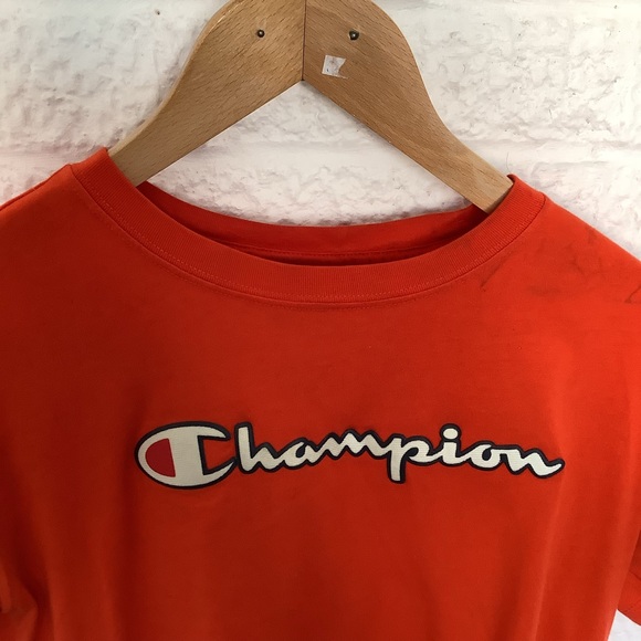 Champion Spellout T Shirt - Size S - Orange - Cotton - P2P 19โ - Picture 4 of 7